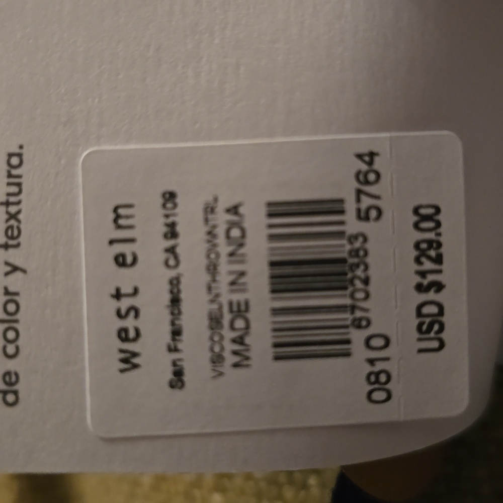❤️BUY 2 GET 1 FREE  West Elm Luxurious Tan Bedding Viscose Linen Throw, Natural - Picture 10 of 14